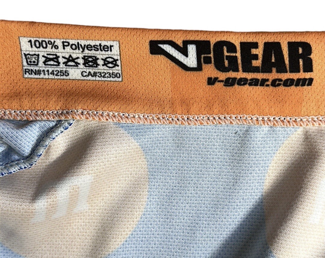 V-Gear Pretzel M&M Candies Race Cut Blue Orange Cycling Jersey Adult Medium EUC