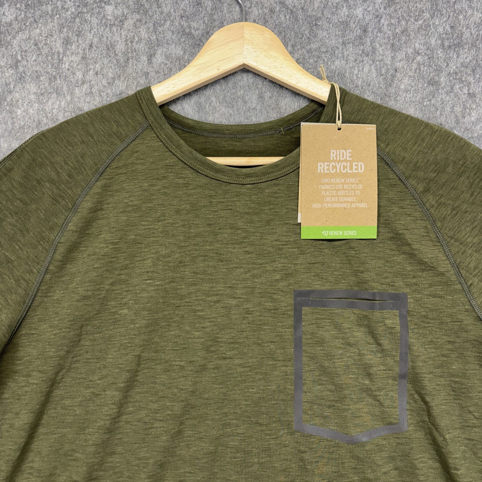 Giro Venture Jersey T-Shirt Men Large Trail Green Merino Wool Blend Cycling New