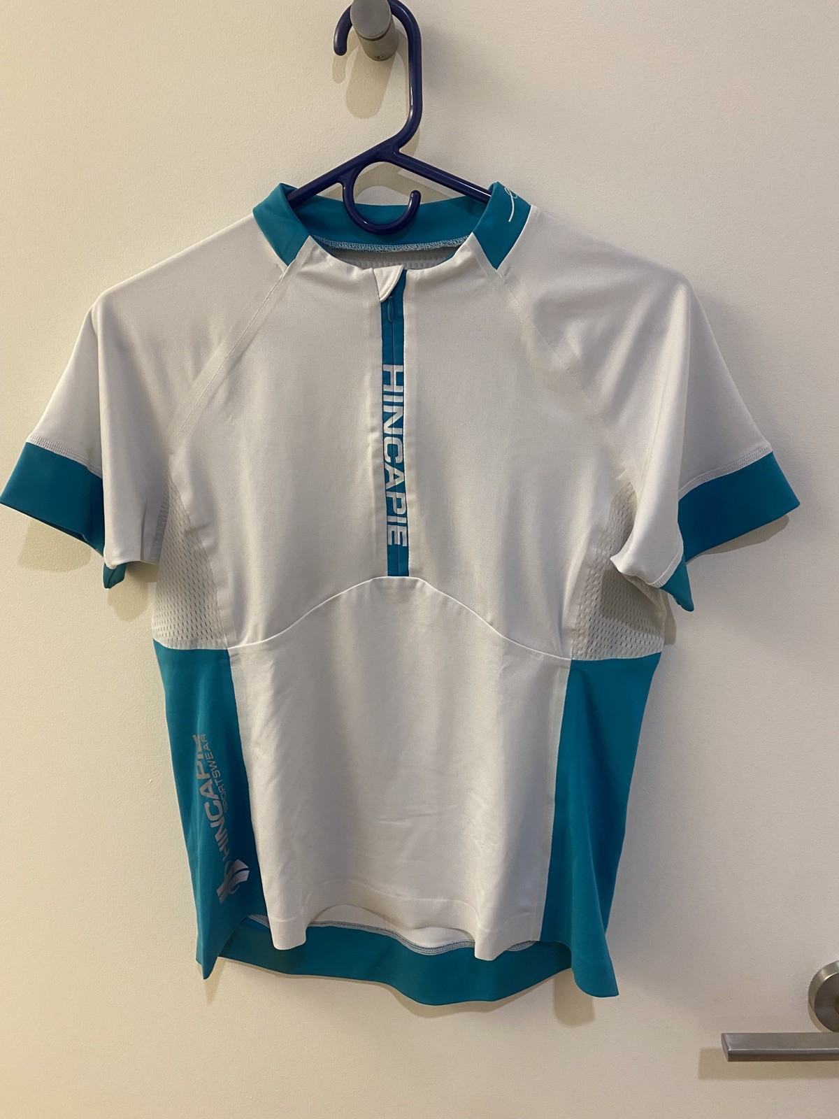 Hincapie Women’s George Signature Jersey Cycling Top Size Large White & Teal