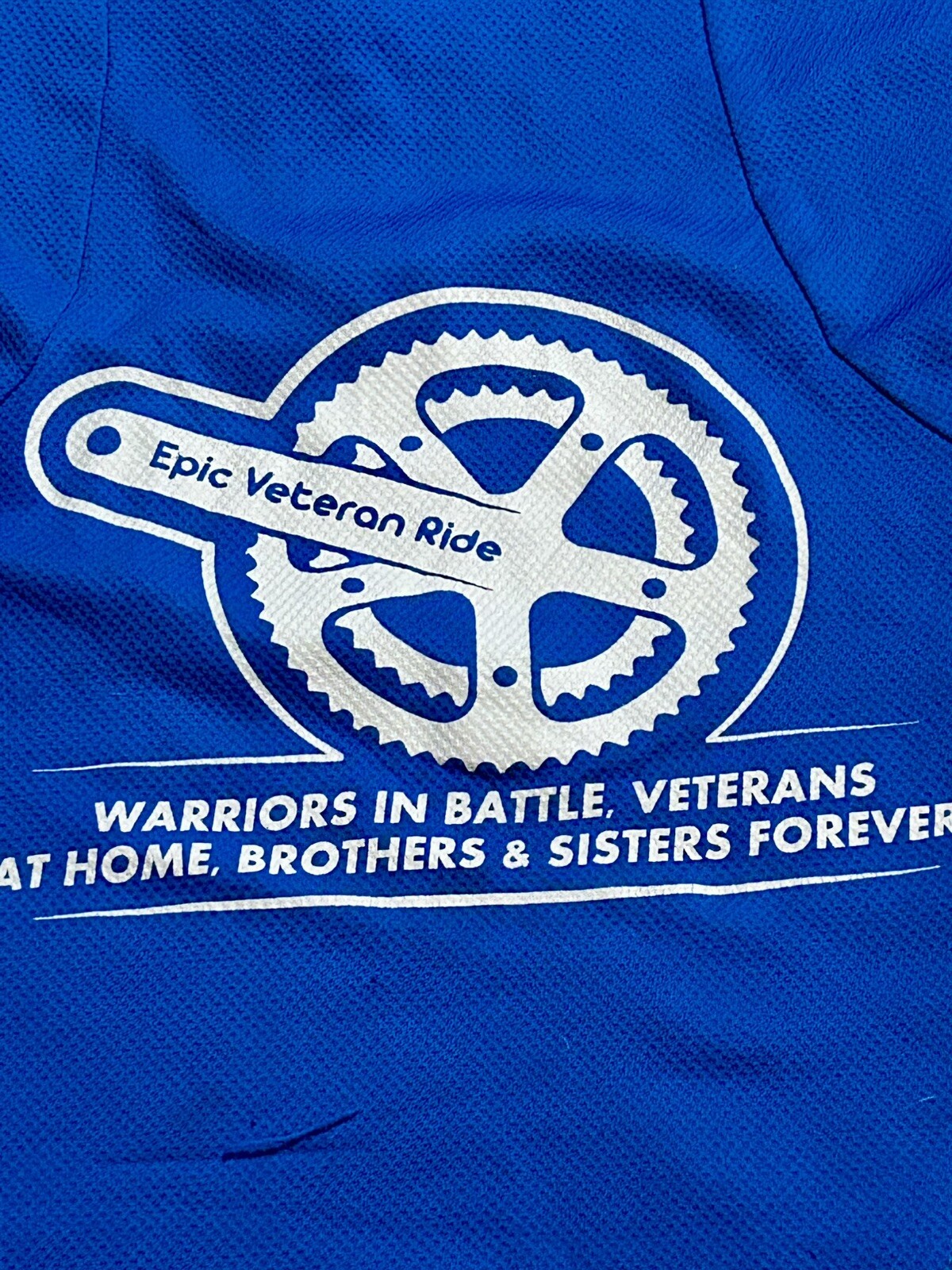 Dare2b Bicycling Jersey Blue Epic Veteran Ride Official Shirt Sz S/M Used NGC