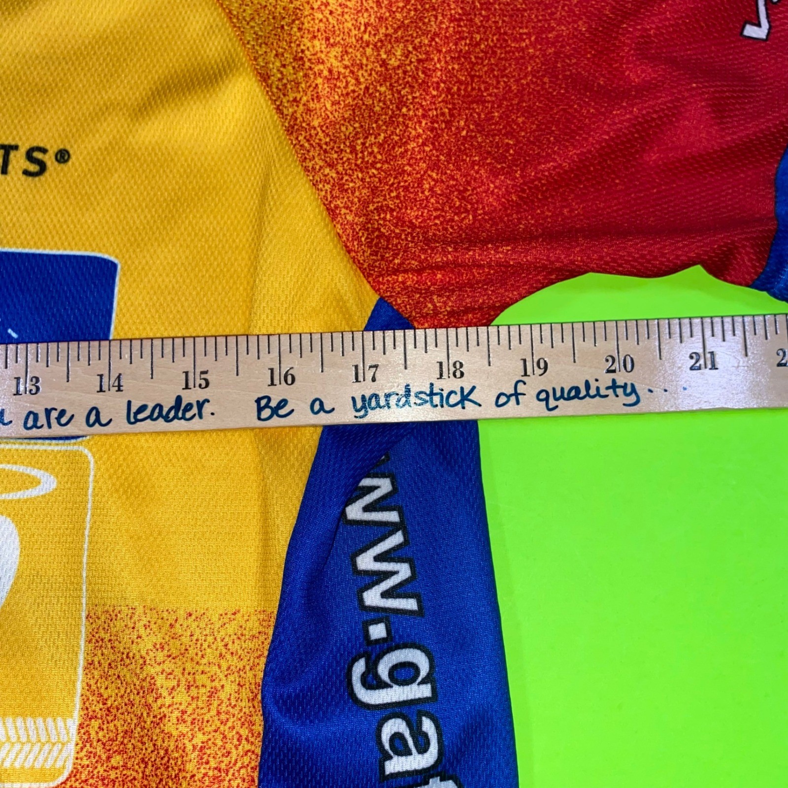 Voler Mens MS 150 Bike Tour 2006 Cycling Jersey Yellow Red Blue Partial Zip Sm