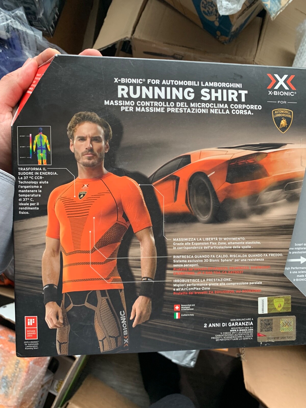 X-Bionic for Automobili Lamborghini compression running Shirt Size L orange
