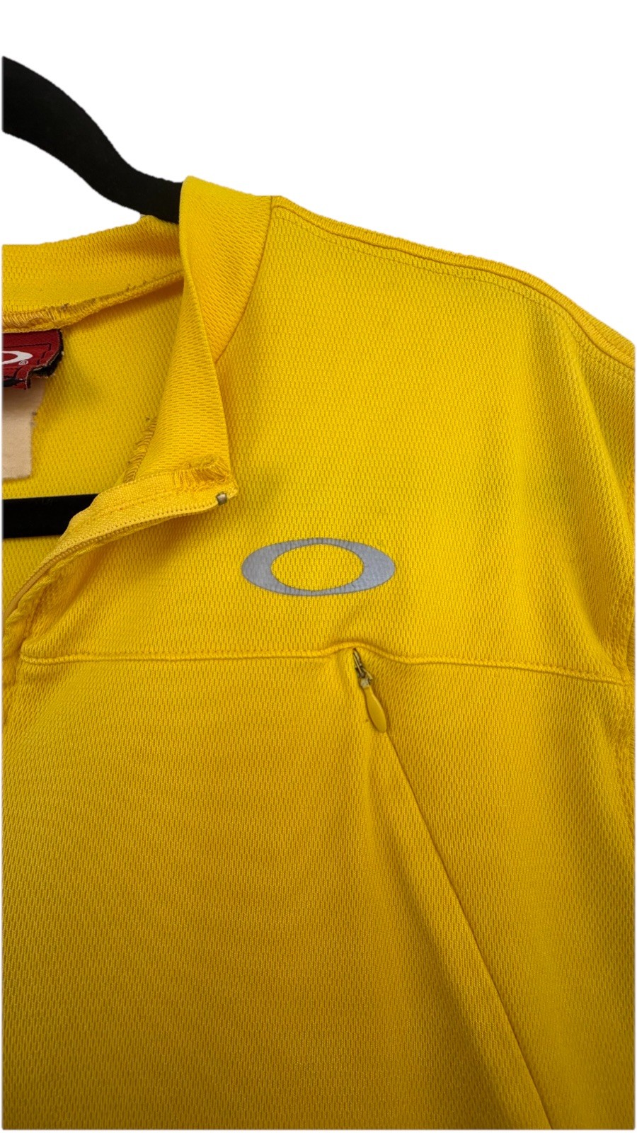 Vintage 1990s 2000s Yellow Oakley Software Mesh Biker Top Cycling Jersey Mesh LG