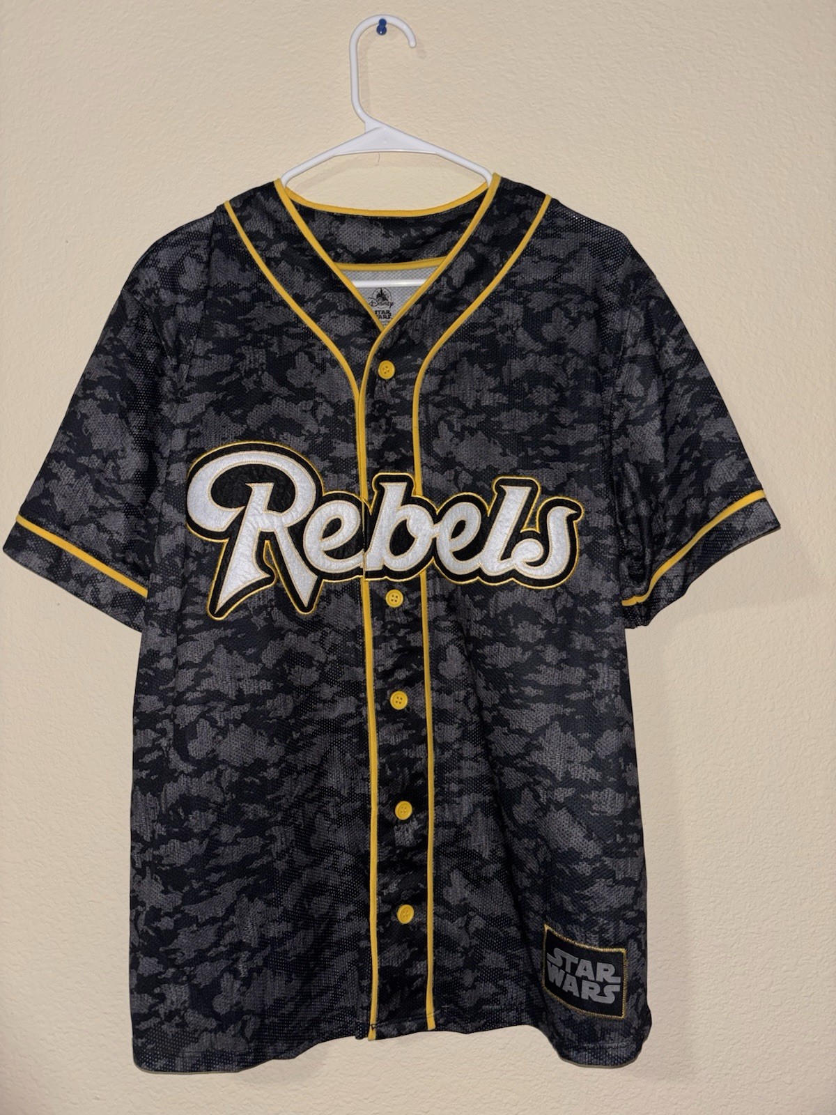 Disney Men’s Or Women’s Black and Yellow Rebels Jersey