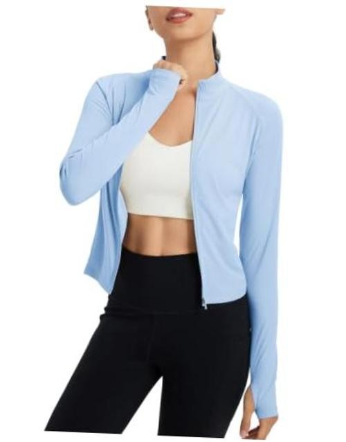 Women’s UPF 50+ Sun Shirt Lightweight Crop | Long Small Short Light Blue