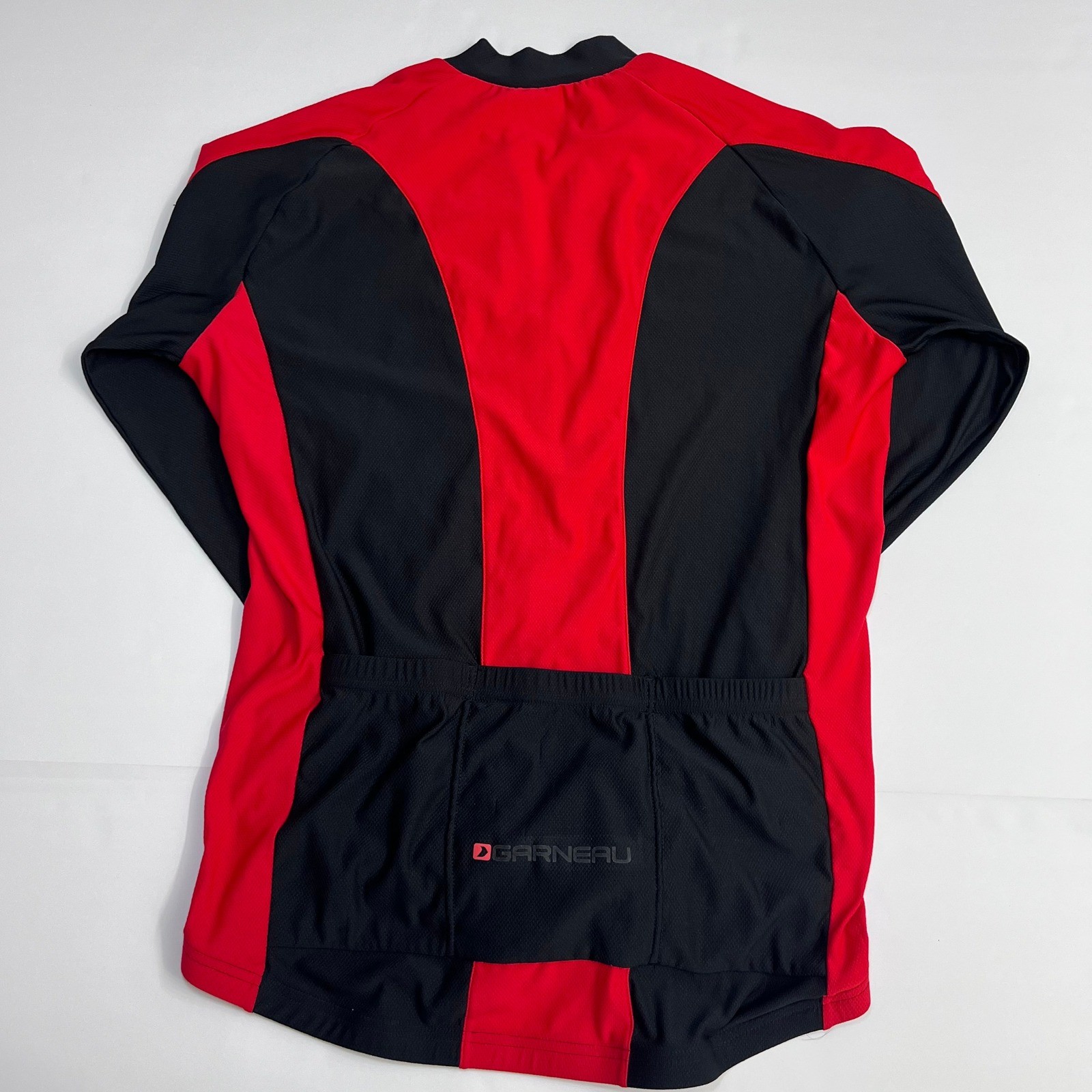 Louis Garneau Cycling Jersey Mens Large Black Red Long Sleeve Full Zip Bike