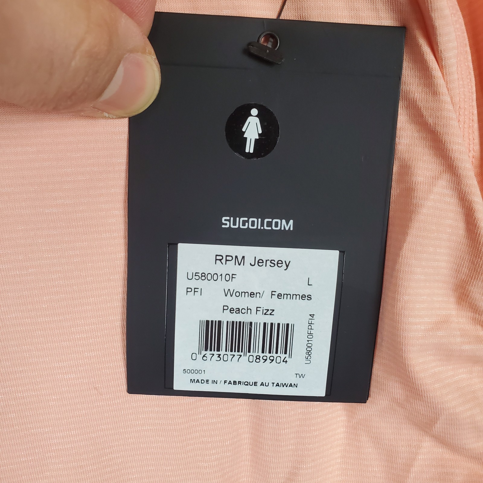 Sugoi RPM Cycling Jersey Womens Large Peach Fizz Stretch Slim Fit Quarter Zip