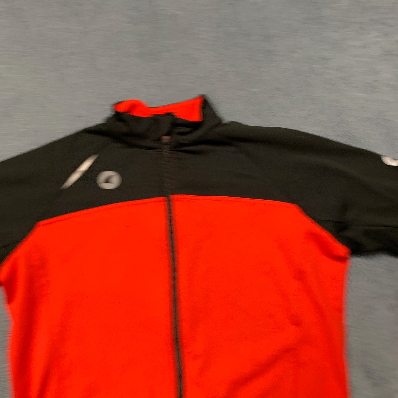 Pactimo Cycling Jersey Mens Small Black Red Raglan Sleeve Mock Neck Full Zip