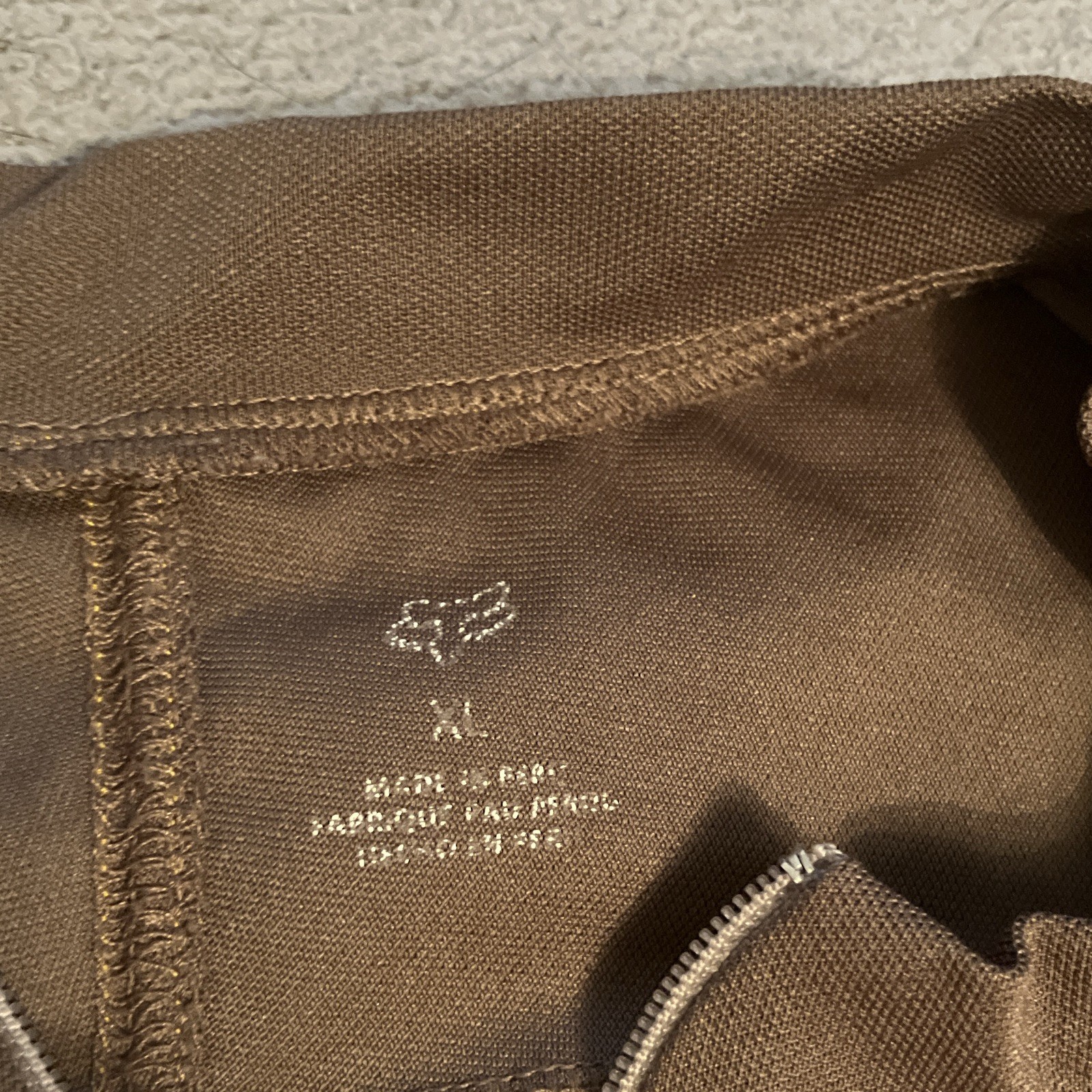 Fox Men’s XL Cycling Jersey 1/4 Zip Mock Neck Pockets Tan/Brown Polyester