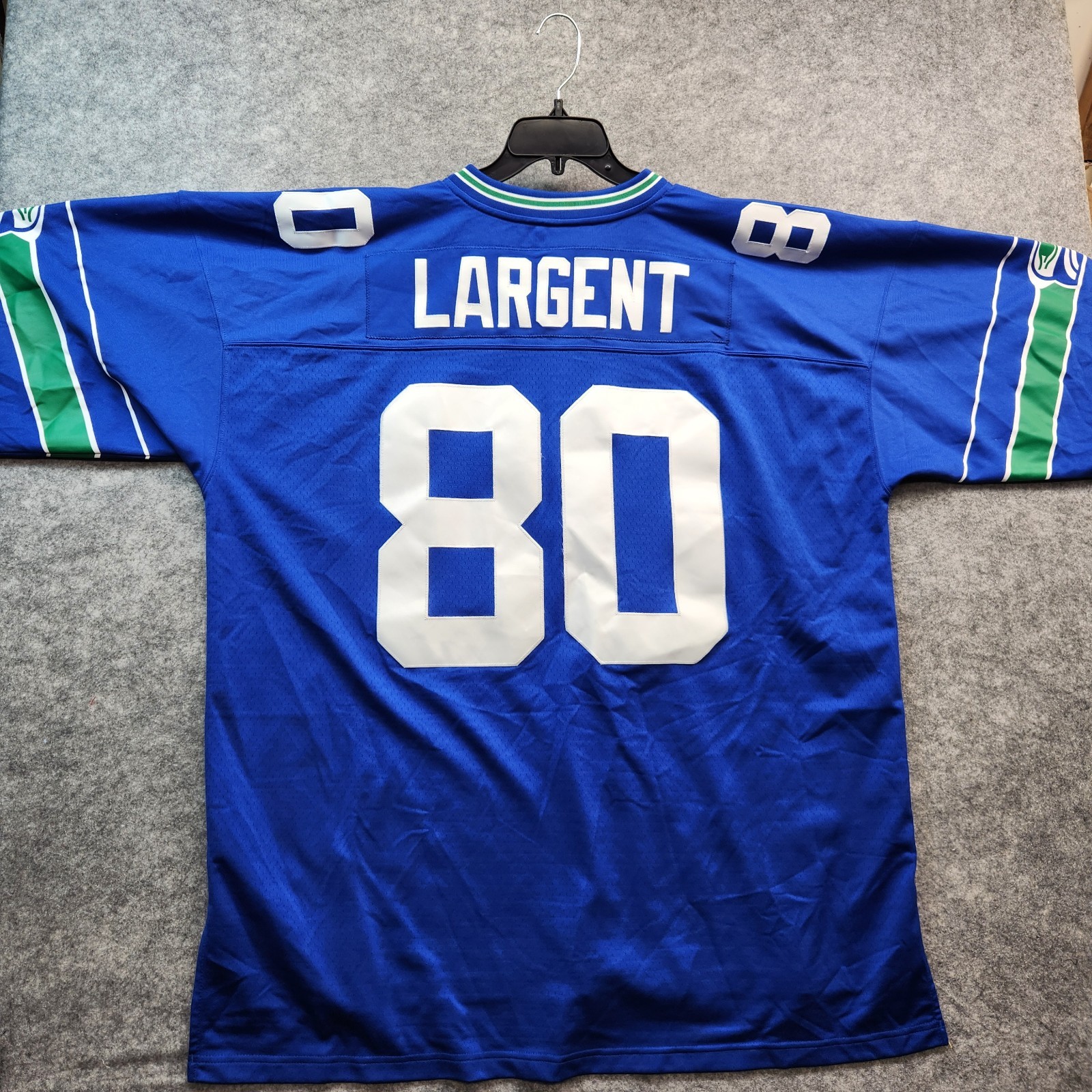 Mitchell & Ness Mens 56 3XL Blue NFL Throwbacks Seahawks 80 Steve Largent Jersey