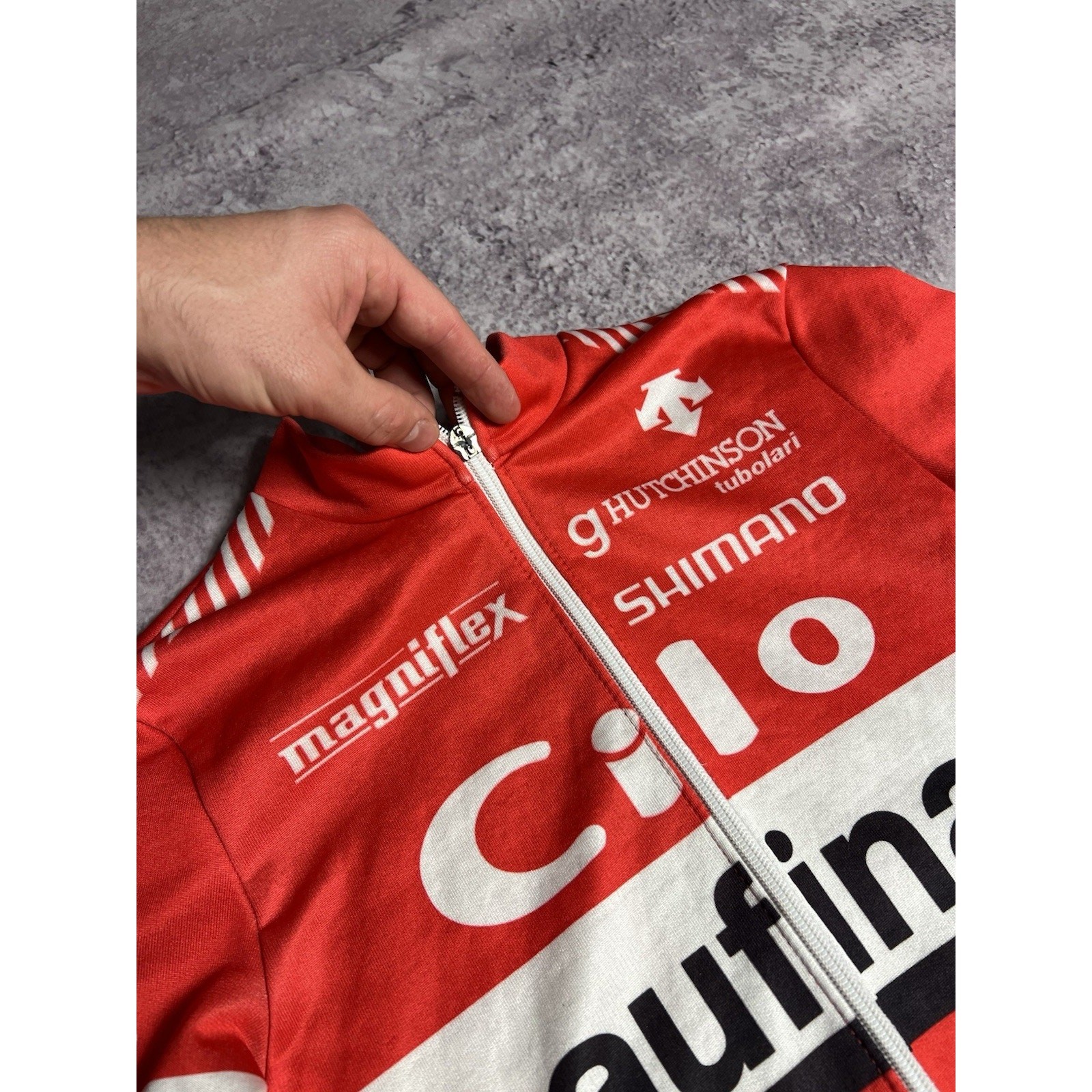 Vintage Retro Descente Shimano Cilo Aufina Velo Jersey Long Sleeve Jacket M-L