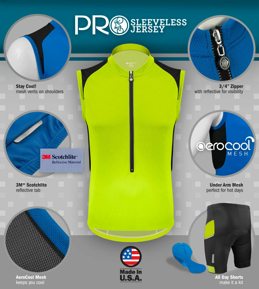 Aero Tech Men’s Pro Sleeveless Jersey – Sleeveless Cycling Jersey for Men
