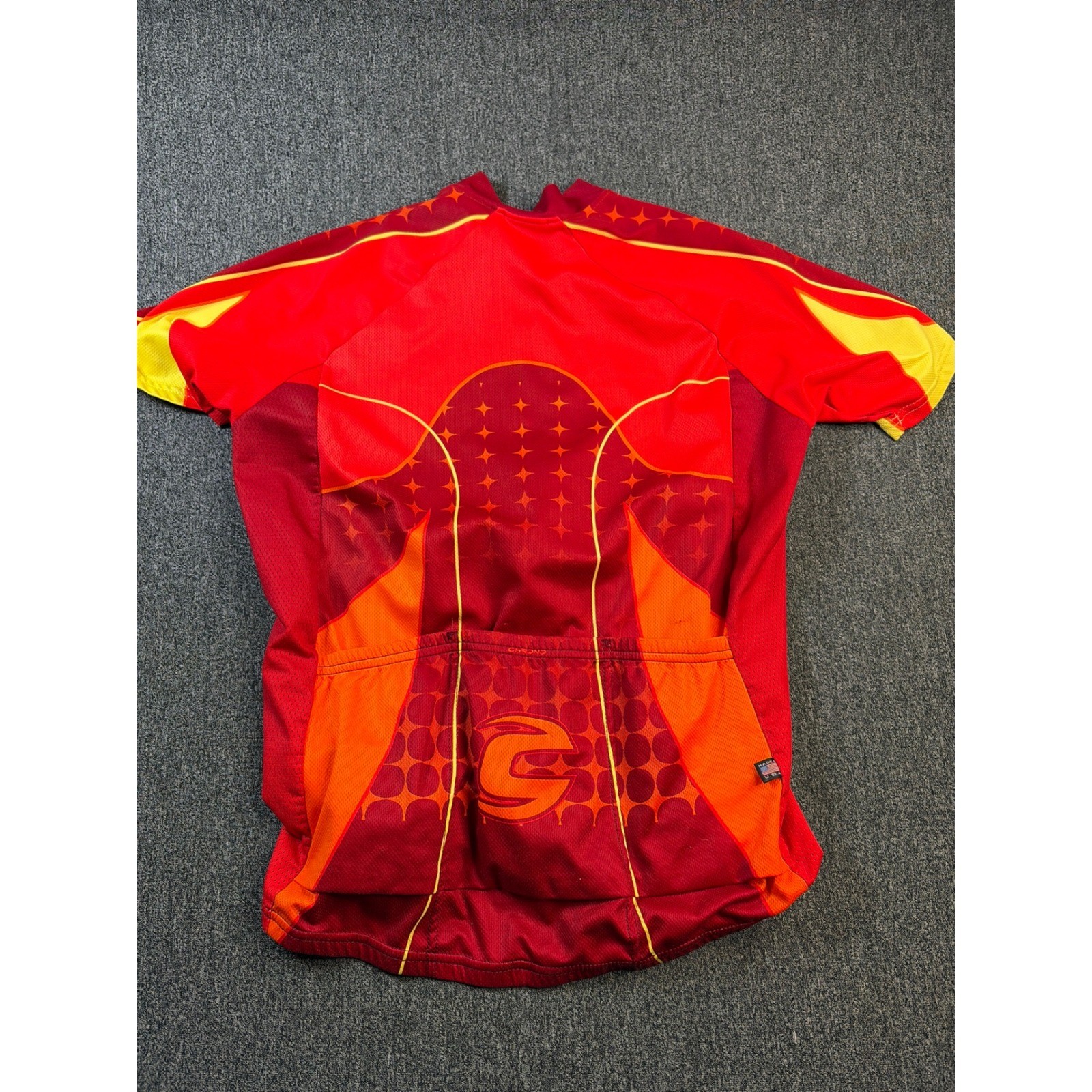 Cannondale Cycling Jersey Mens Large Red Orange Yellow Short Sleeve USA M222