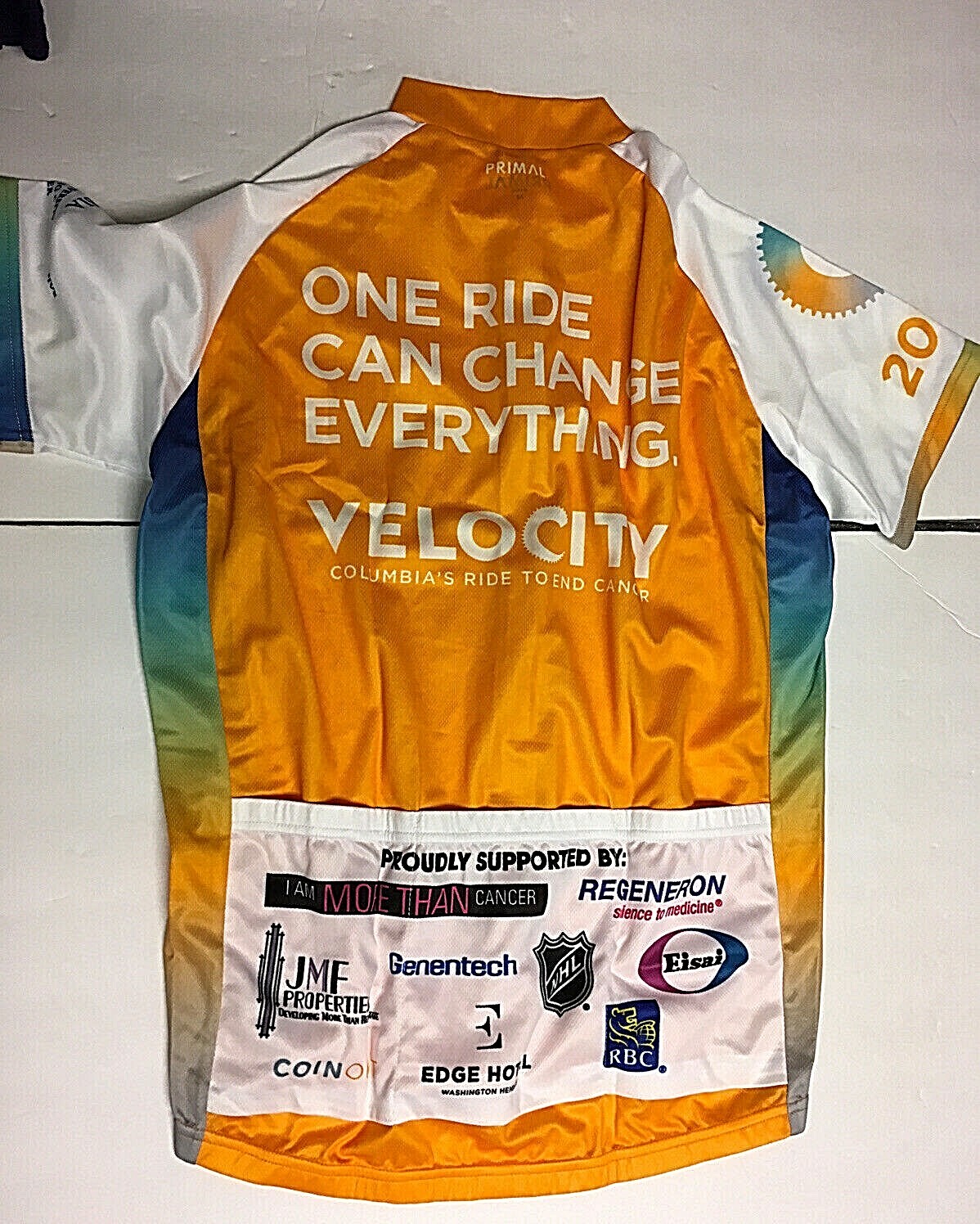 NWT Primal Happy Trails Cycling Men Jersey Bike Columbia’s Ride to end Cancer