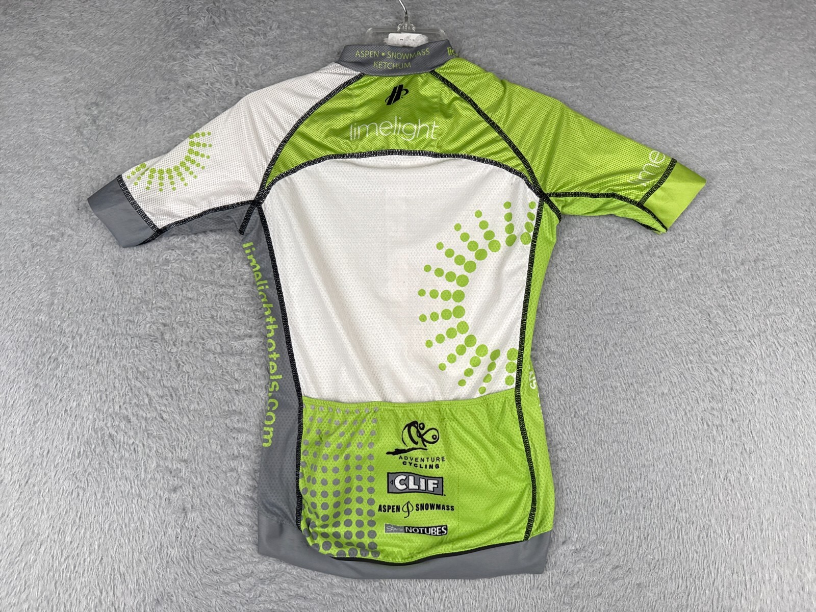 Hincapie Cycling Jersey Adult 2XS XXS Lime Green White Short Sleeve Aspen Colo