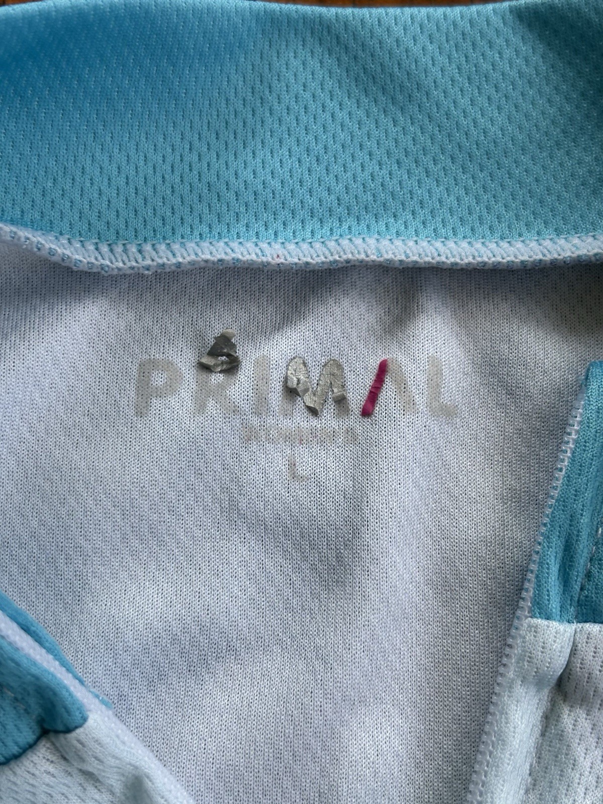 Primal Women’s Cycling Jersey, Sz M, Abstract Leaf Print, Aqua, Green, Pockets