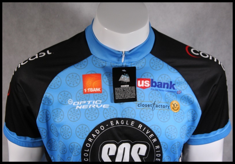 CUSTOM PEAK 1 COLORADO EAGLE RIVER RIDE CYCLING JERSEY RACE RAGLAN ADULTS MENS L