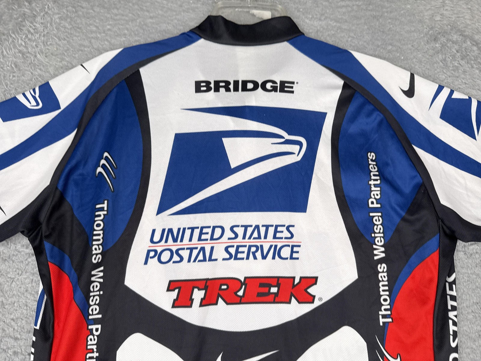 Nike Cycling Jersey Mens Extra Large USPS Trek Team 1/4 Zip Pockets Road Bike