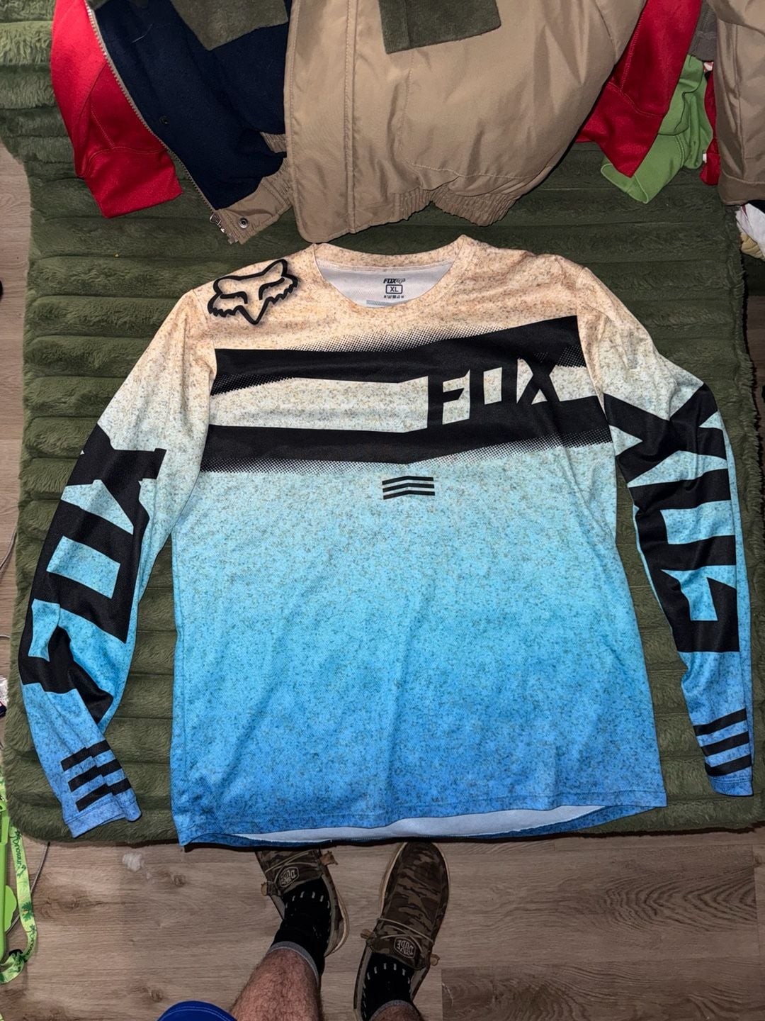 Fox Racing Airline Reepz Motocross Jersey Blue/Tan Ombre
