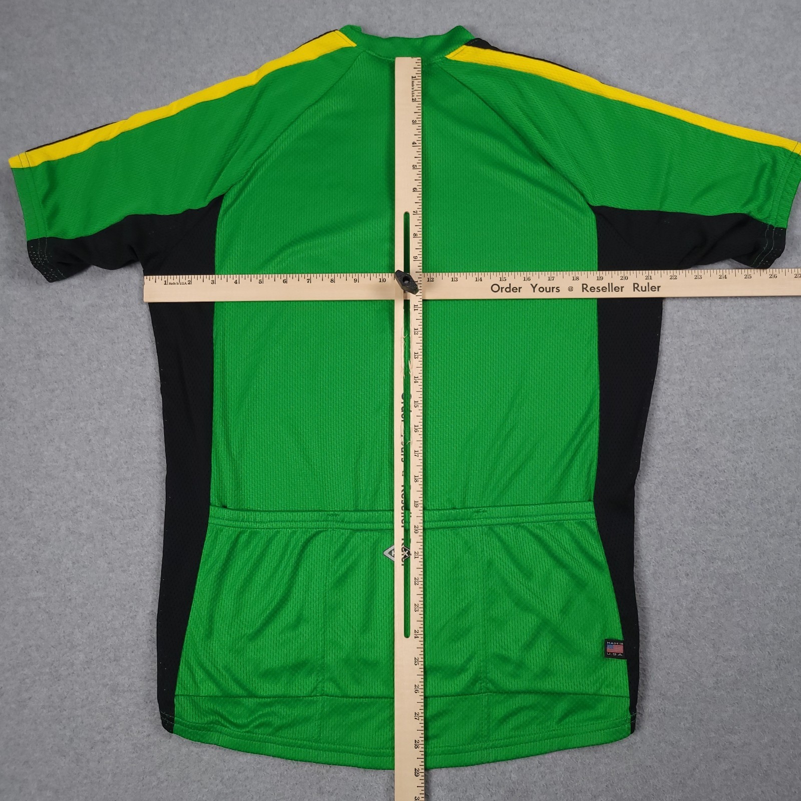Vintage Cannondale Cycling Jersey Men Large Green Made in USA Jamaica Stretch