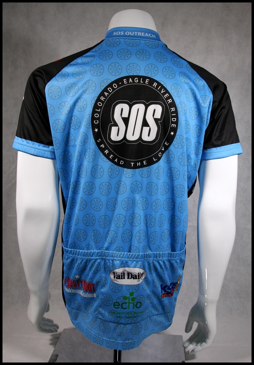 CUSTOM PEAK 1 COLORADO EAGLE RIVER RIDE CYCLING JERSEY RACE RAGLAN ADULTS MENS L
