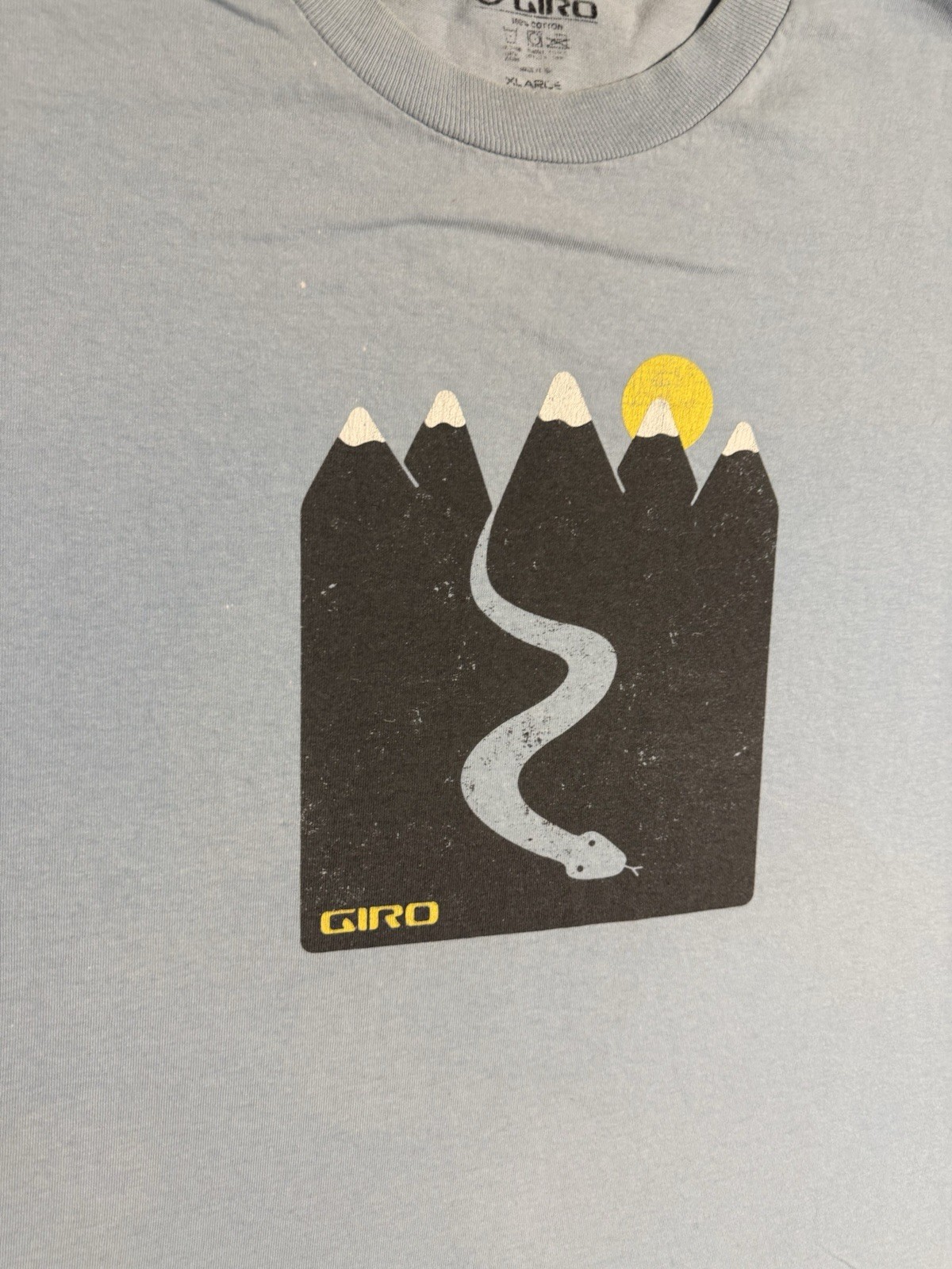 Giro Men’s Short Sleeve Biking T-shirt Men’s Size XL Snake Trail Mountain Blue