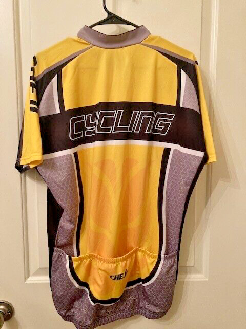CHEJI MENS BICYCLE CYCLING ZIPPER RED BLACK SHIRT TOP CLOTHING SIZE LARGE XXXL
