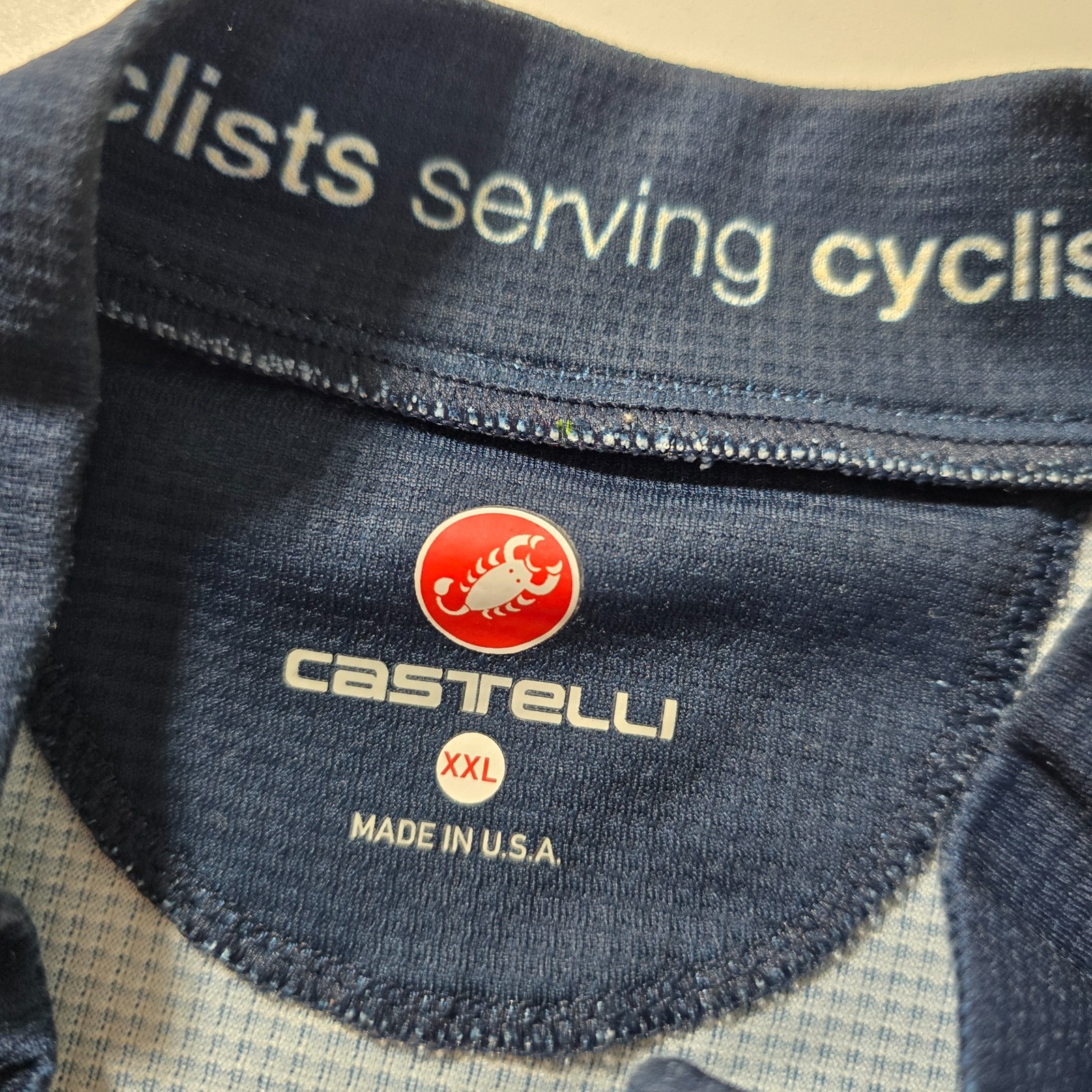 Castelli Cycling Jersey Mens 2XL Blue Excel Sports Graphic Full-Zip Short Sleeve