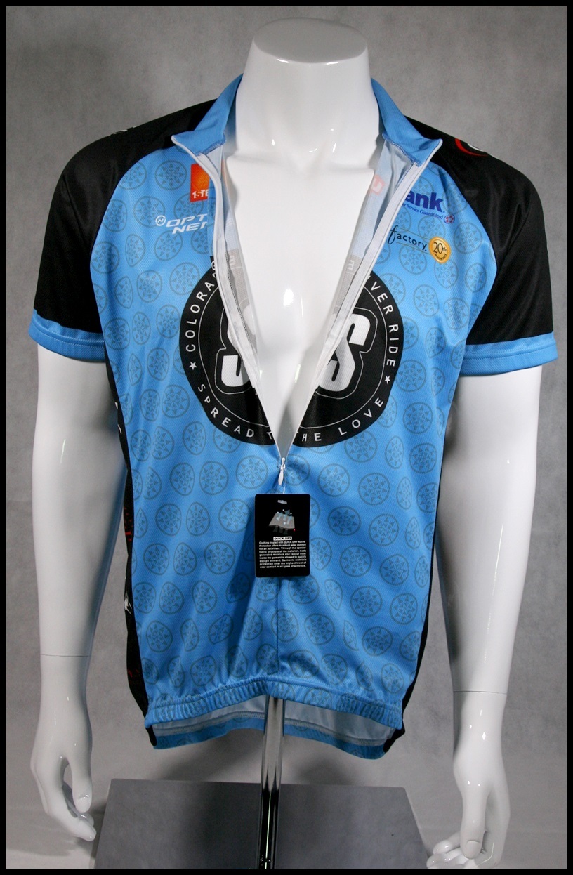 CUSTOM PEAK 1 COLORADO EAGLE RIVER RIDE CYCLING JERSEY RACE RAGLAN ADULTS MENS L