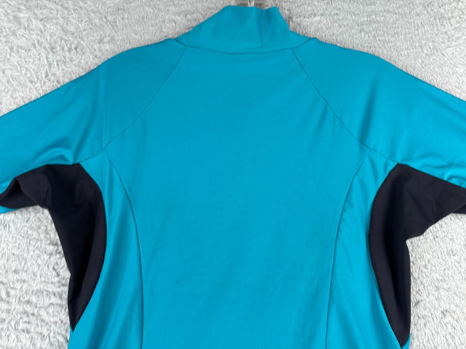 Green Beanz Cycling Jersey Womens Large Blue Black Short Sleeve UPF Polyester