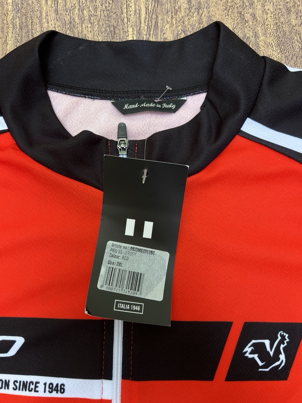 De Marchi Pro SS Cycling Jersey Men’s 3XL Red Black White Italian Made NWT