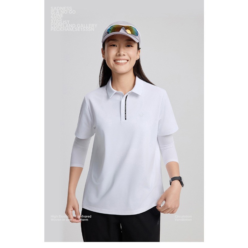 2025 Spring Summer New Women and Men Short Sleeved T-Shirt with Lapel Collar