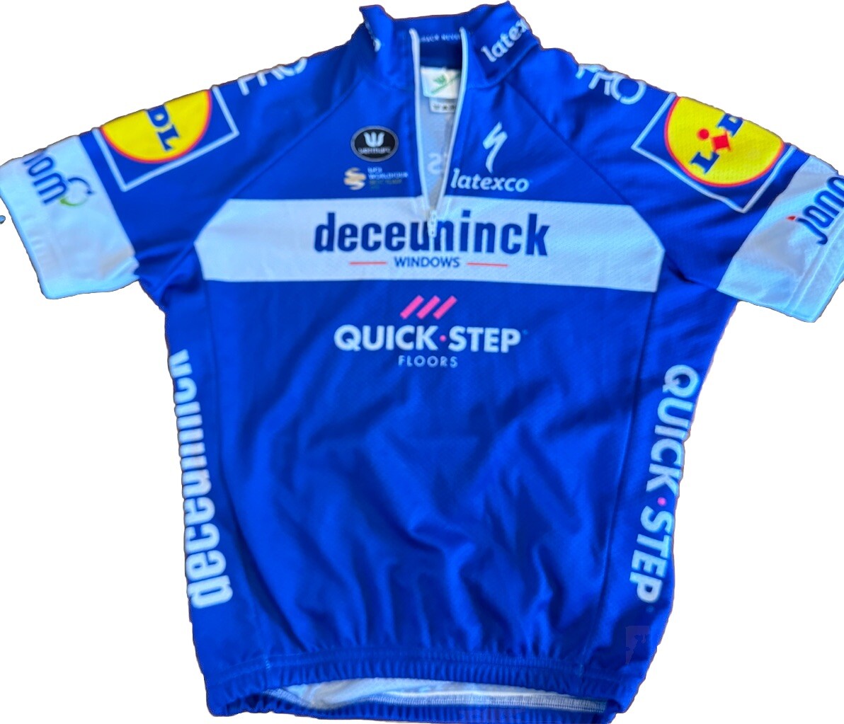 RARE Deceuninck Quick Step Cycling Youth Jersey Size 8J PLUS Bonus Cycling Hat!