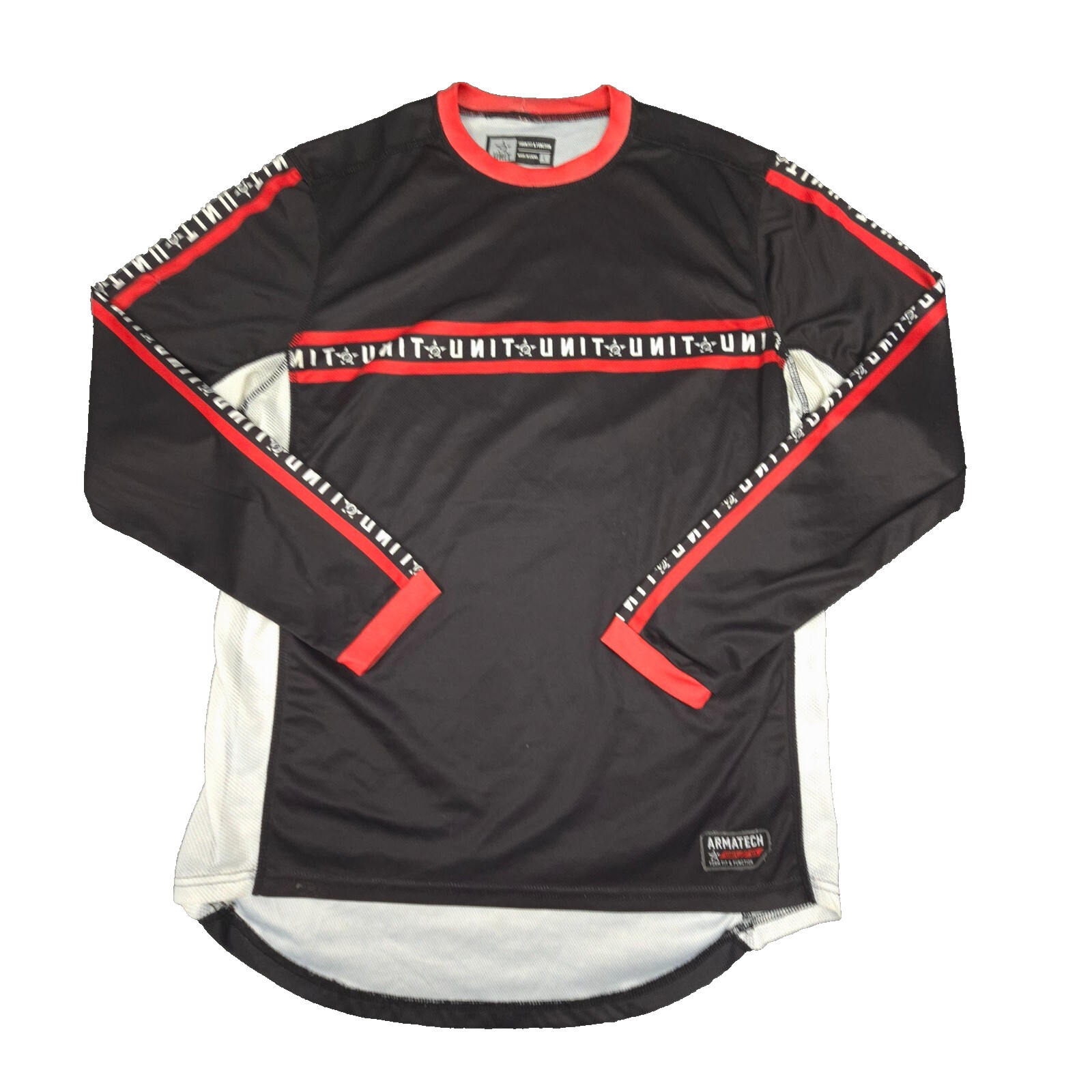 Unit BMX Jersey LARGE Black Lightweight Activewear Spellout Logo Sports Size L