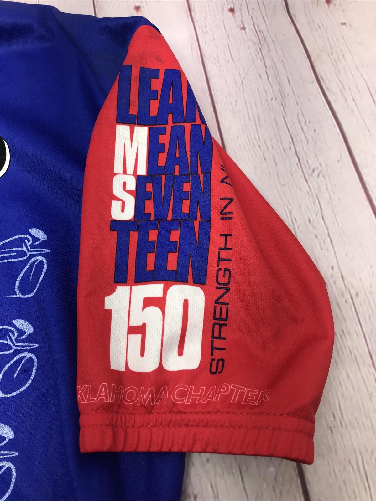 Large Vomax Cycling Jersey Williams Companies 2002 MS 150 Red/Blue