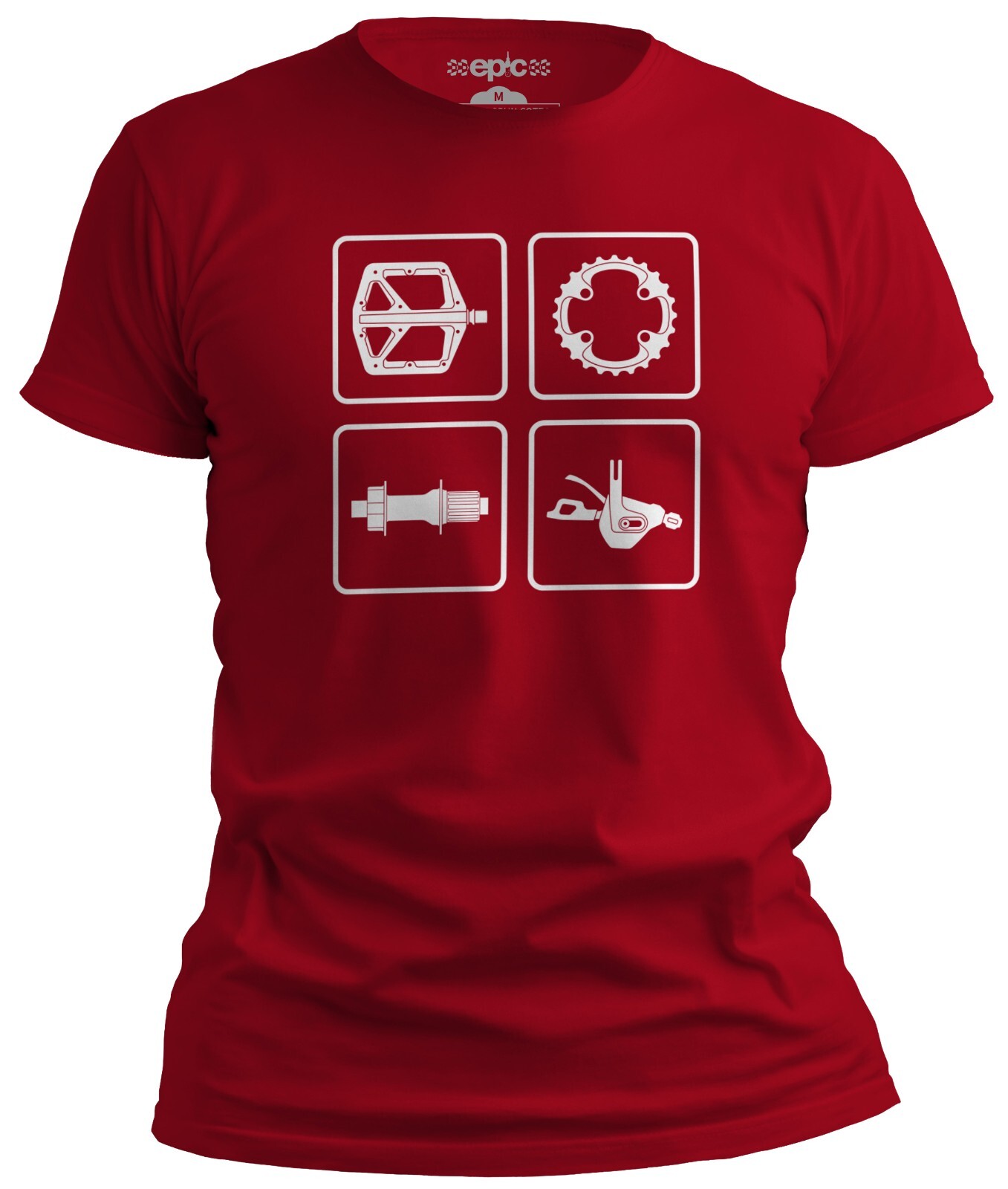 Bike Tech MTB Cycling T-Shirt – Bicycle Component Montage, Gift for Cyclists