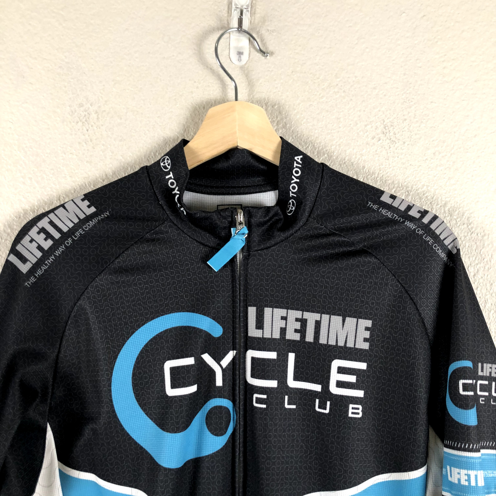Hincapie Cycling Jersey Mens Large White Black Full Zip Rear Pocket Bicyclist