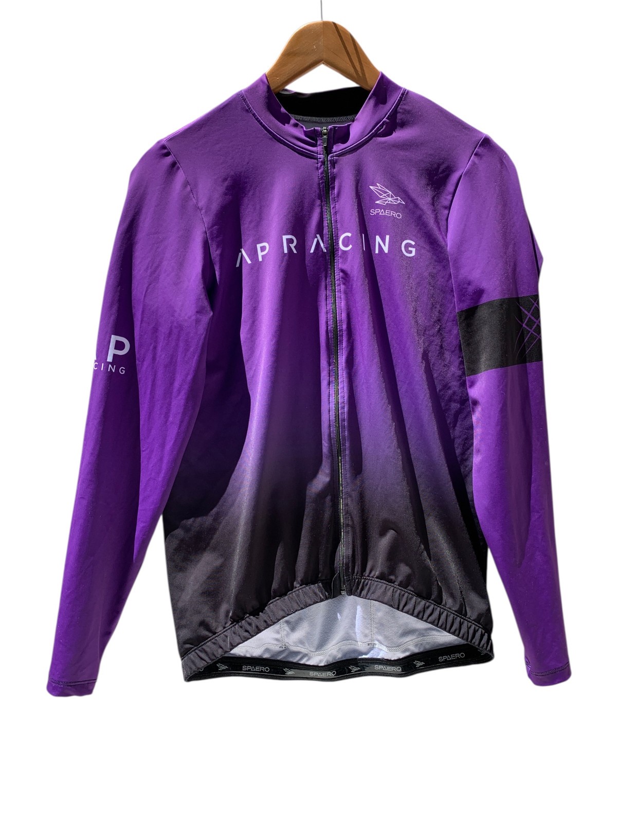 SPAERO APR Racing Team Cycling Jersey Mens XL Purple Black Full Zip Pockets