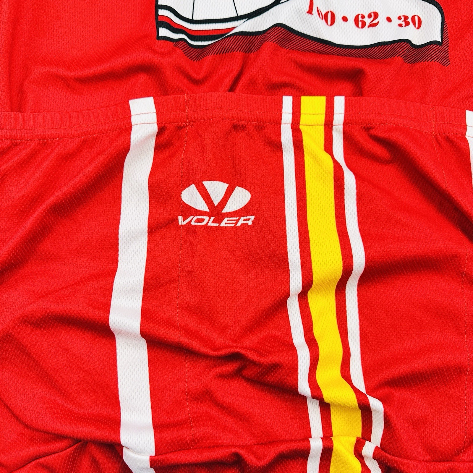 Voler Cycling Jersey red black and yellow Minnesota Ironman BIKERIDE 3/4 Zip 3XL