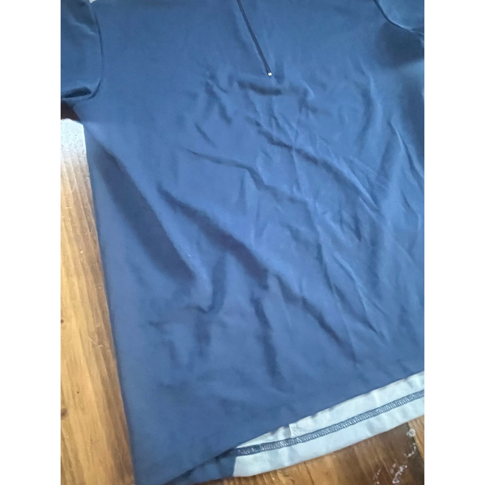 Fox Racing Mens Cycling Jersey Blue Grey Quarter Zip Back Pocket Size Large