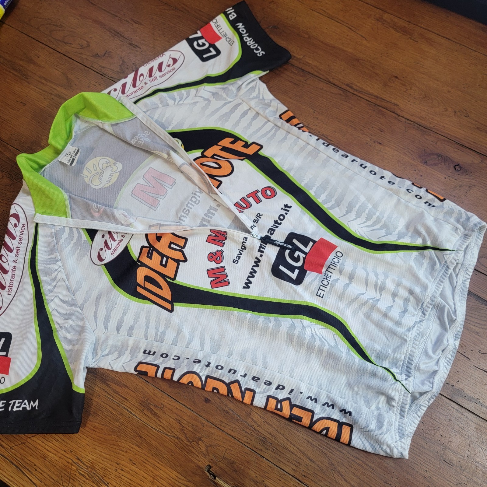 Alexander Mens 52 (Large) Cycling Jersey 20.5″ P2P (8.5/10) Vintage L Tiger