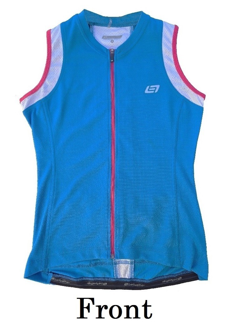 Pre-Owned, Women Bike Jersey, Sleeveless, Blue, Multi-Color