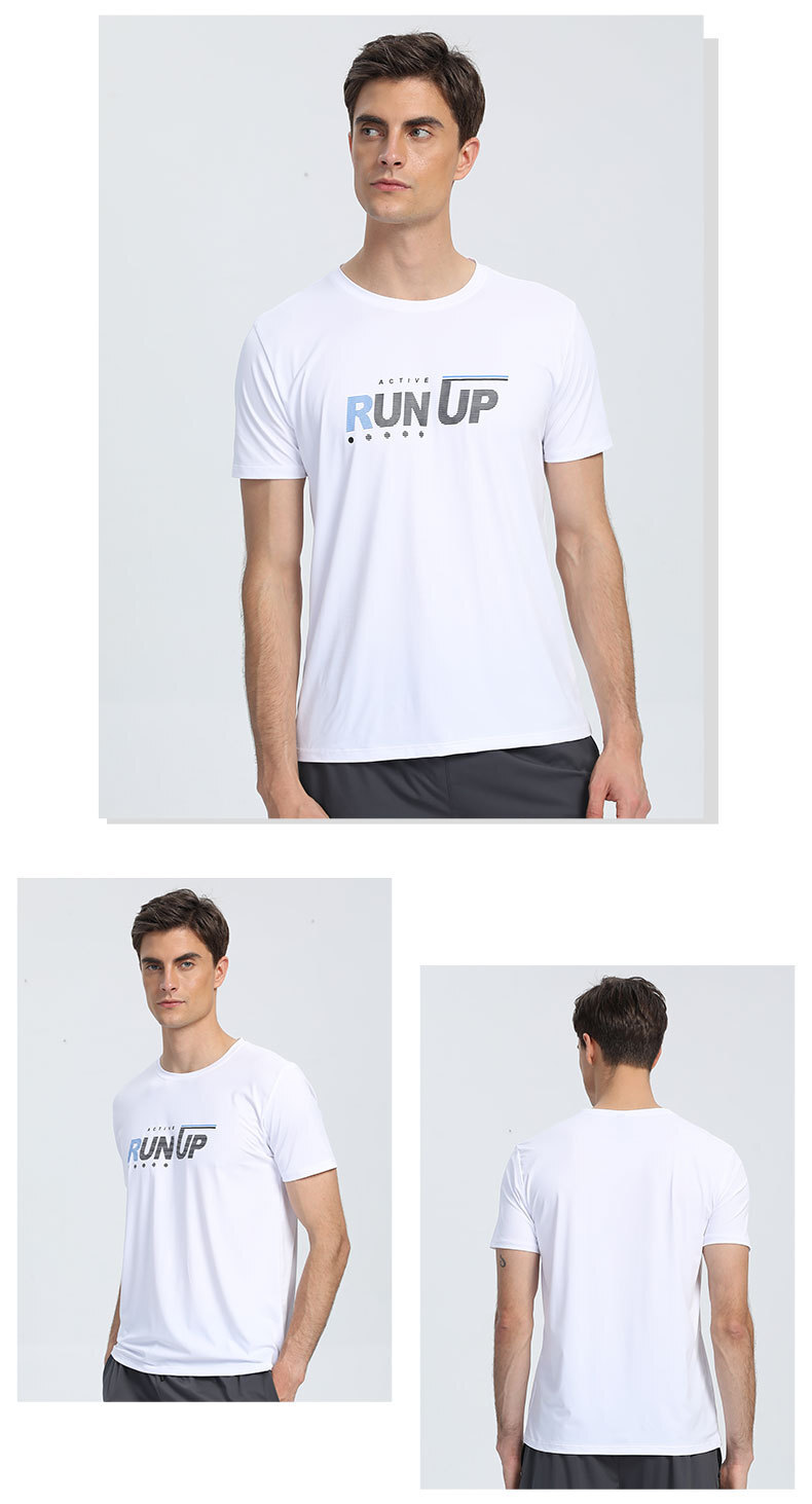 New Fashion Casual Printed Short Sleeve Men’s Round Neck Quick Drying Sports Top