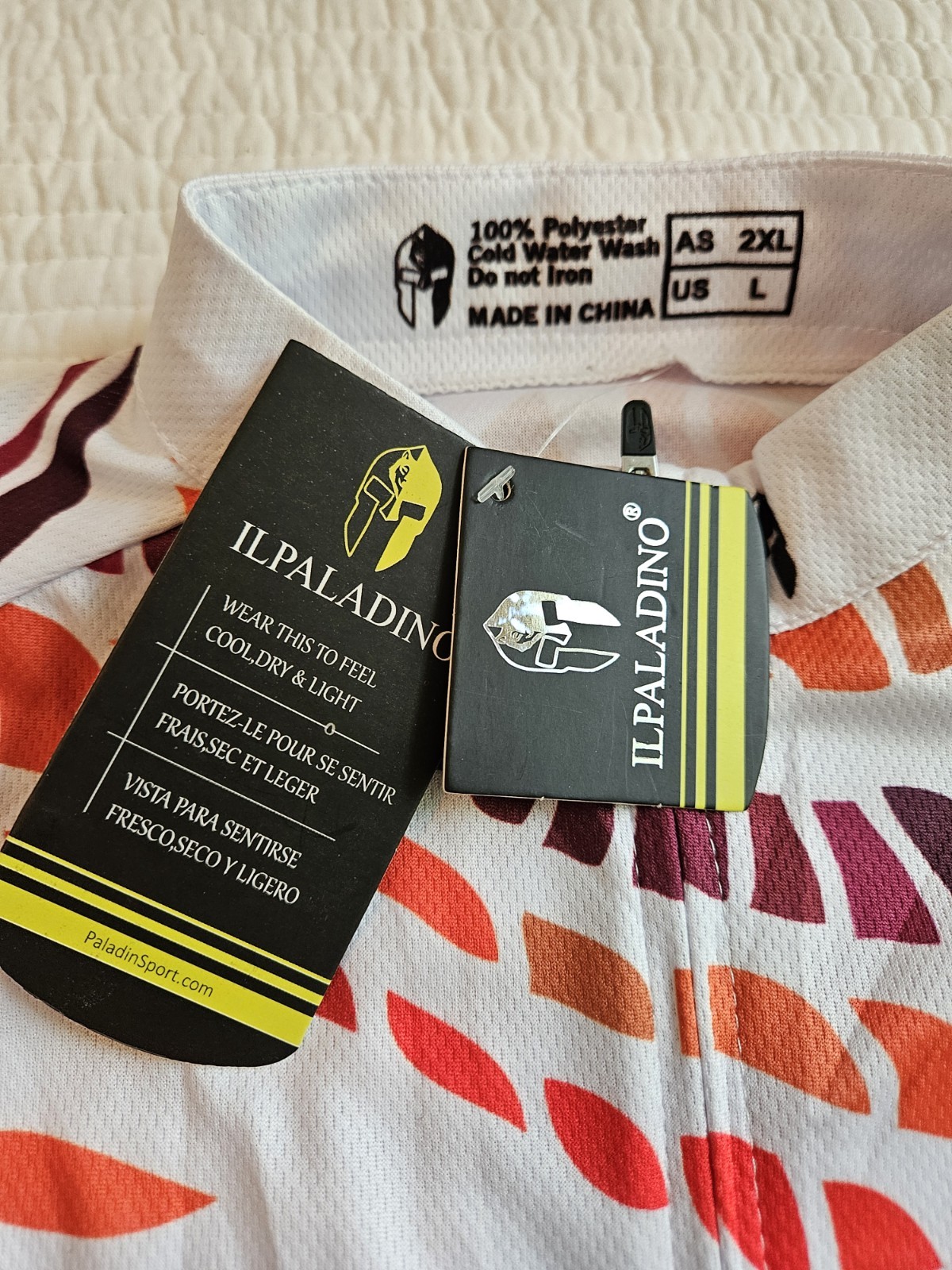 NWT ILPALADINO Women’s Cycling Jersey Quick Dry, Vent Stitch, Floral Design Sz L