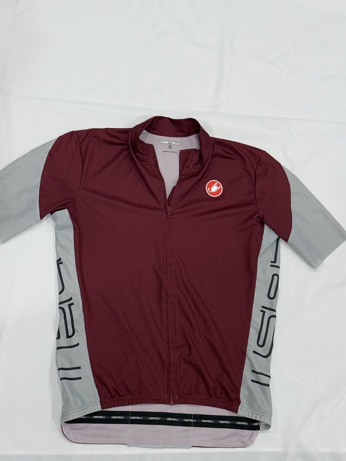 Castelli Maroon Silver Mens 2XL Ultralight Cycling Jersey Stretch Breathe
