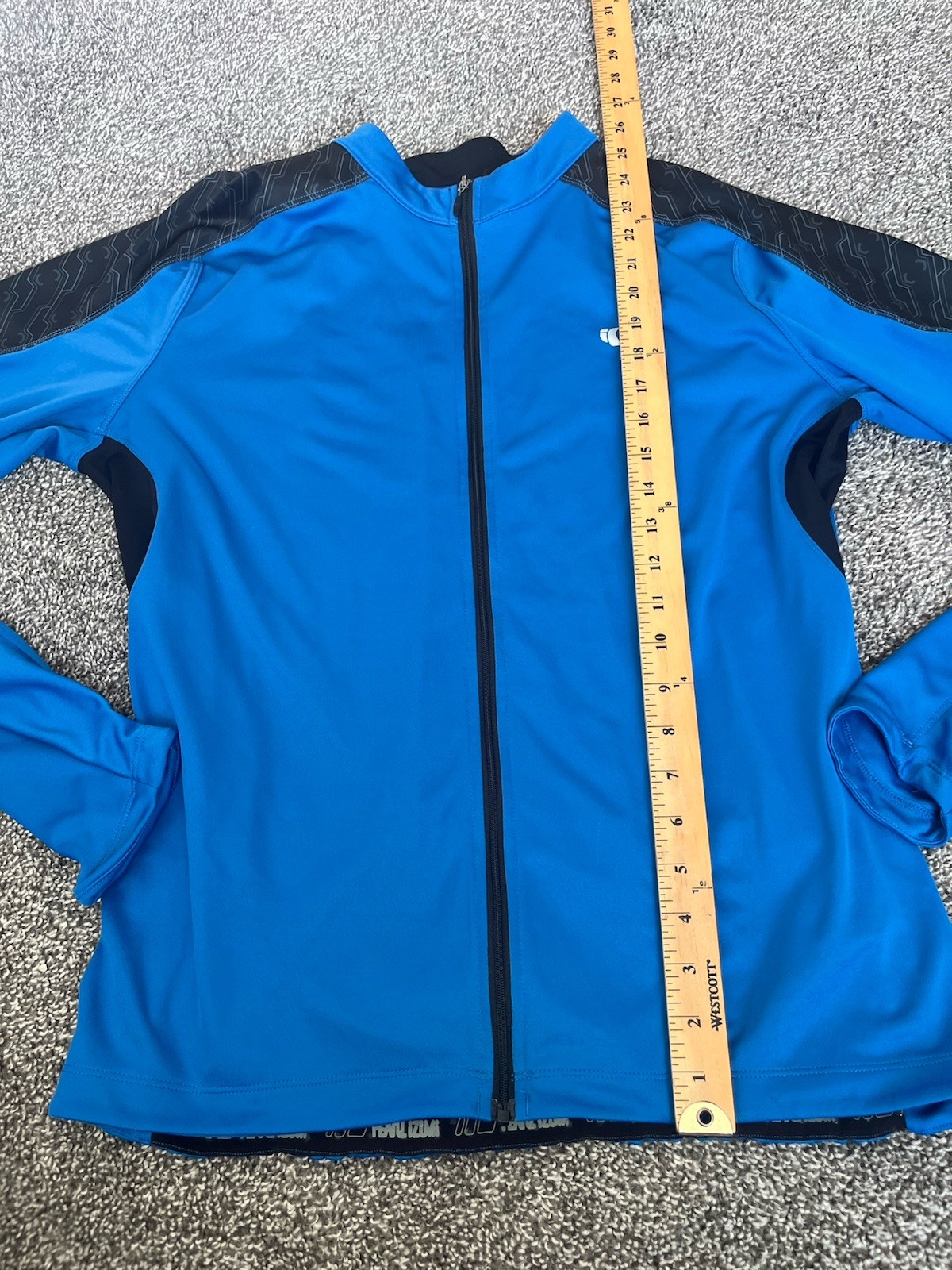 Pearl Izumi Full Zip Jacket Lightweight Mens Size XL Cycling Blue Back Pocket RR