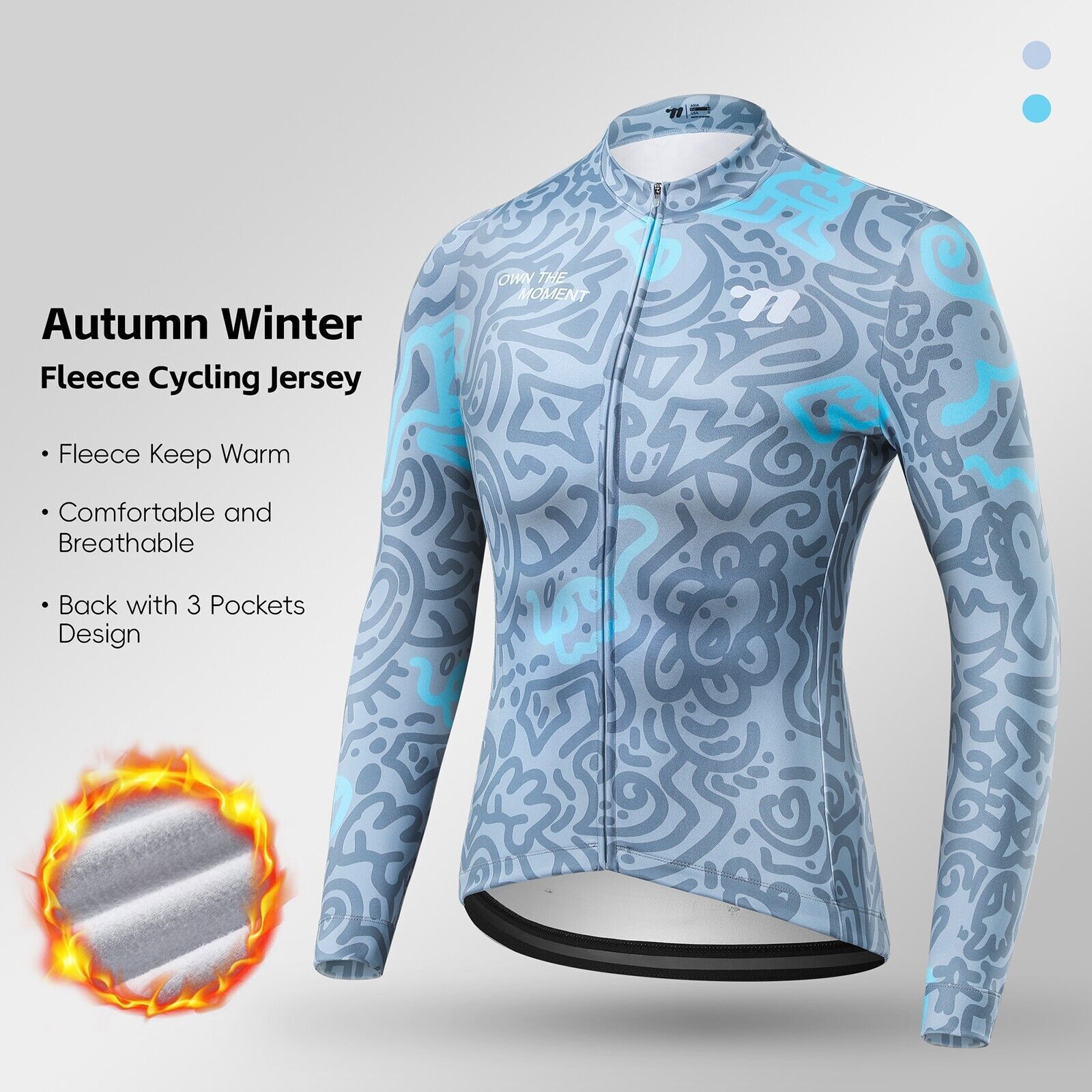 Fleece Long Sleeve Cycling Jersey Windproof And Warm Male Bike Cycling Jersey