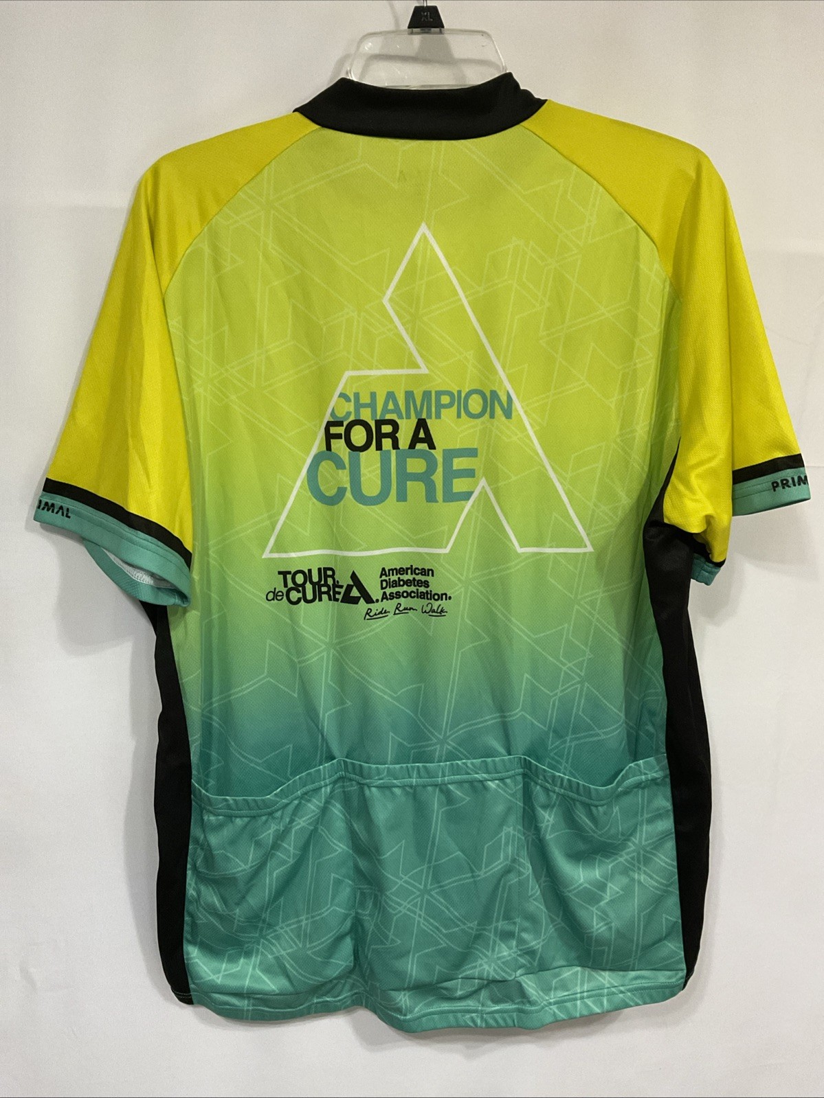 Primal Mens XL 3/4 Zip Pockets Short Sleeve Sports Cut Cycling Jersey Shirt NWT