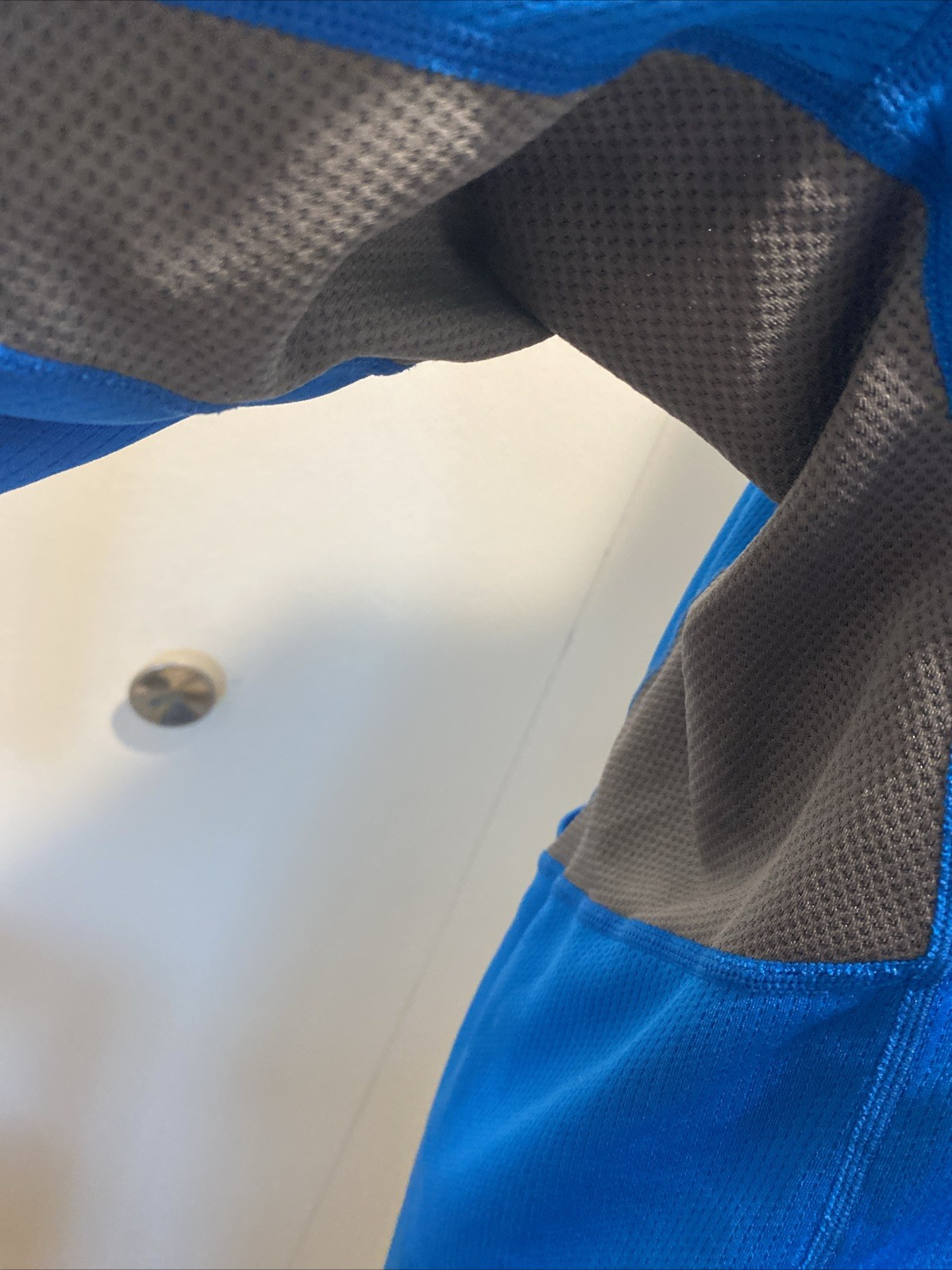 TRAYL Cycling Jersey XL Blue Gray Quarter Zip Long Sleeve MTB Road Bike Pocket