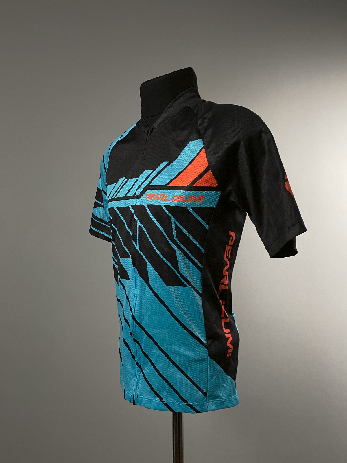 Pearl Izumi Cycling Jersey Mens Black Blue Full Zip Track Activewear Top Size M